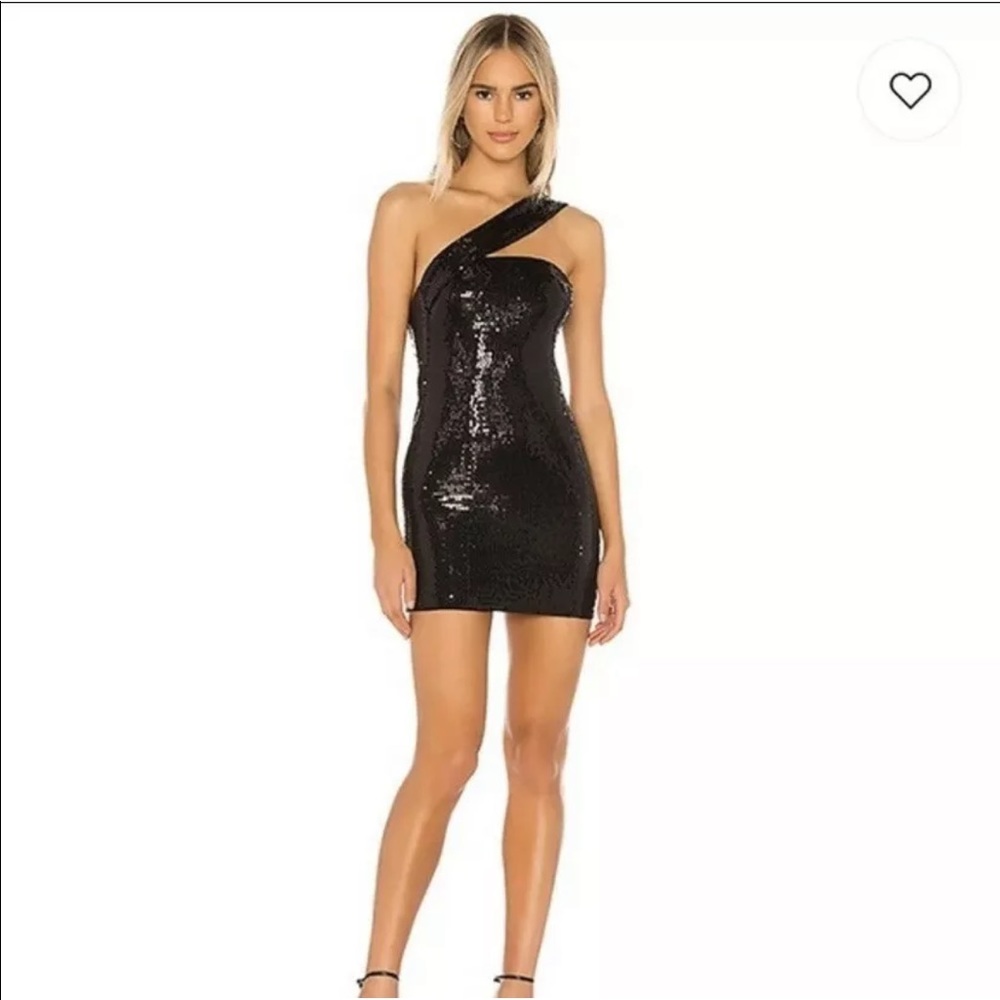 Black Revolve One Shoulder Sequin Dress